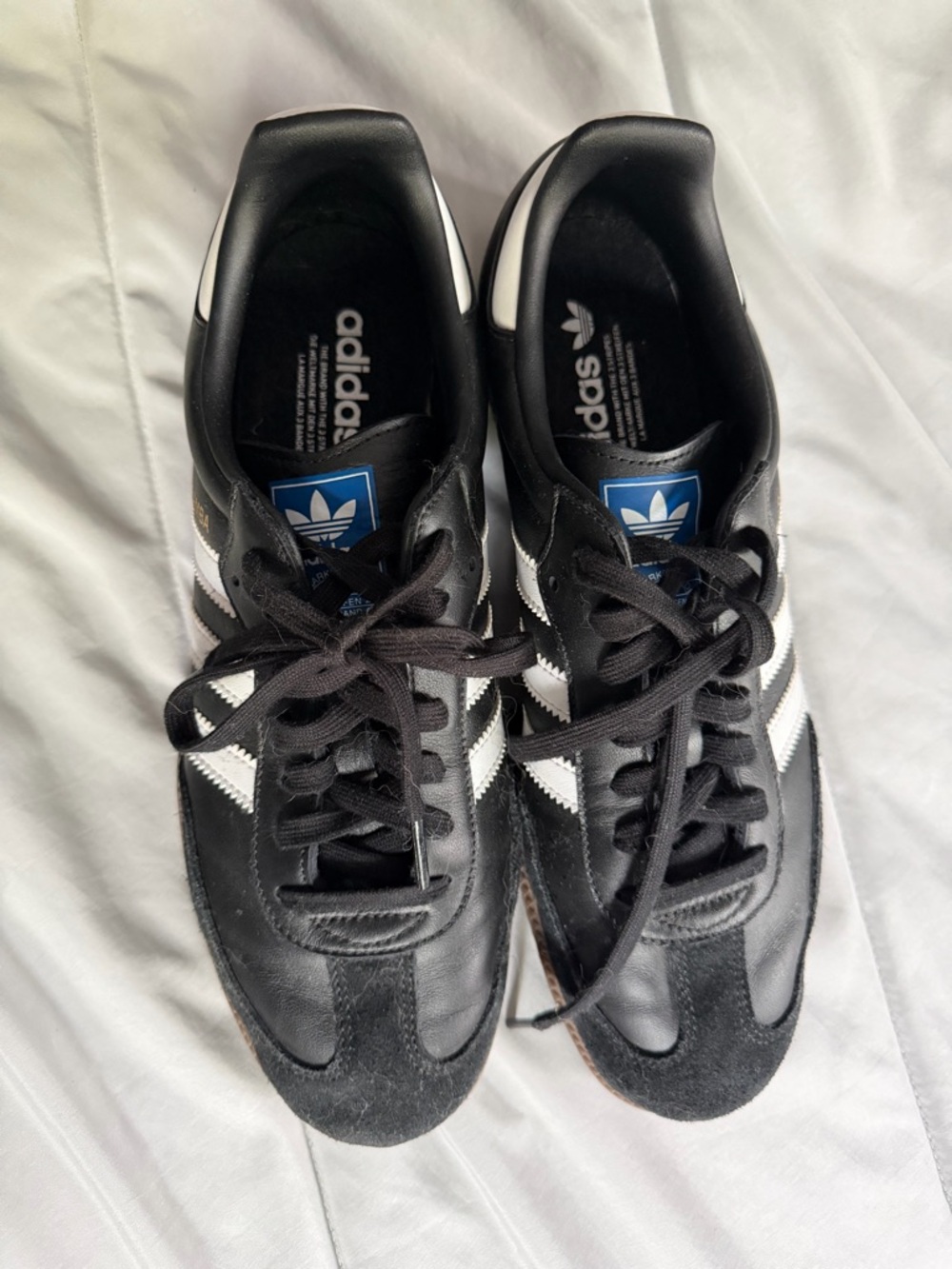 adidas Samba Black White Gum Leather Suede Sneakers - Picture 3 of 4